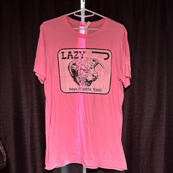 lazy j Tops - Pink Graphic Short Sleeve Tee